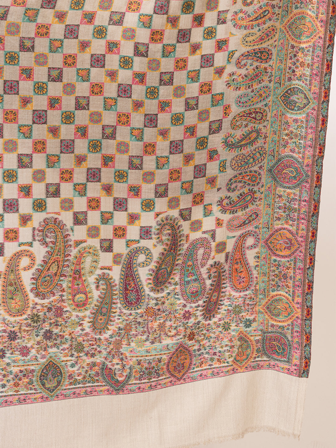 Tillaari Multicolor Checkered Shawl