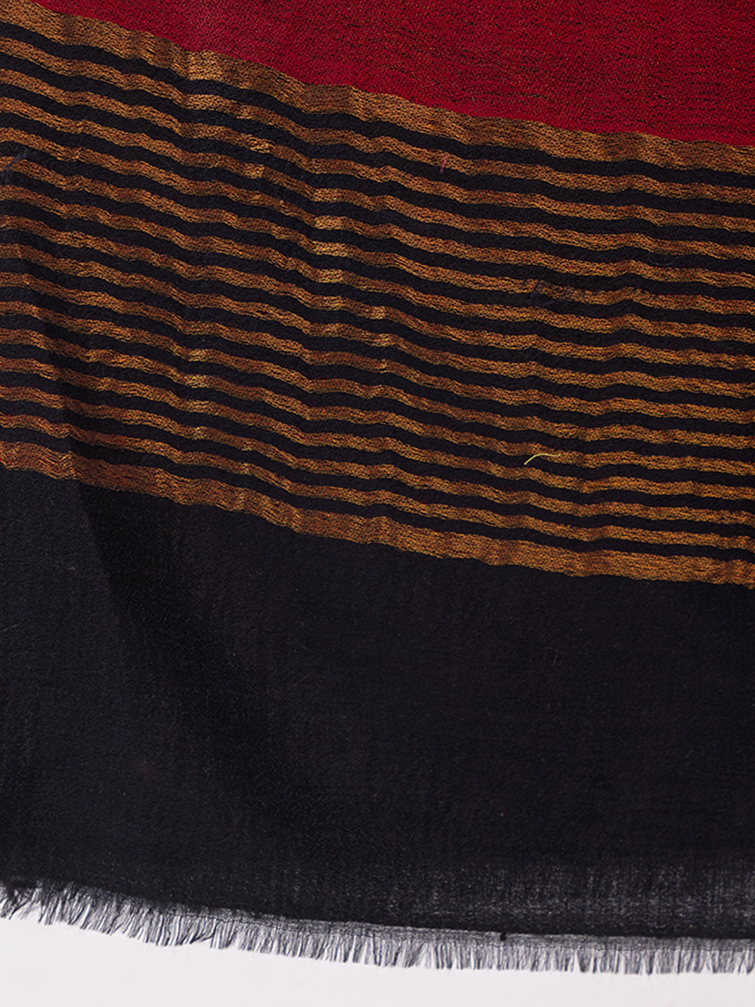Tillaari Elegant Red, Black and Golden Striped Stole