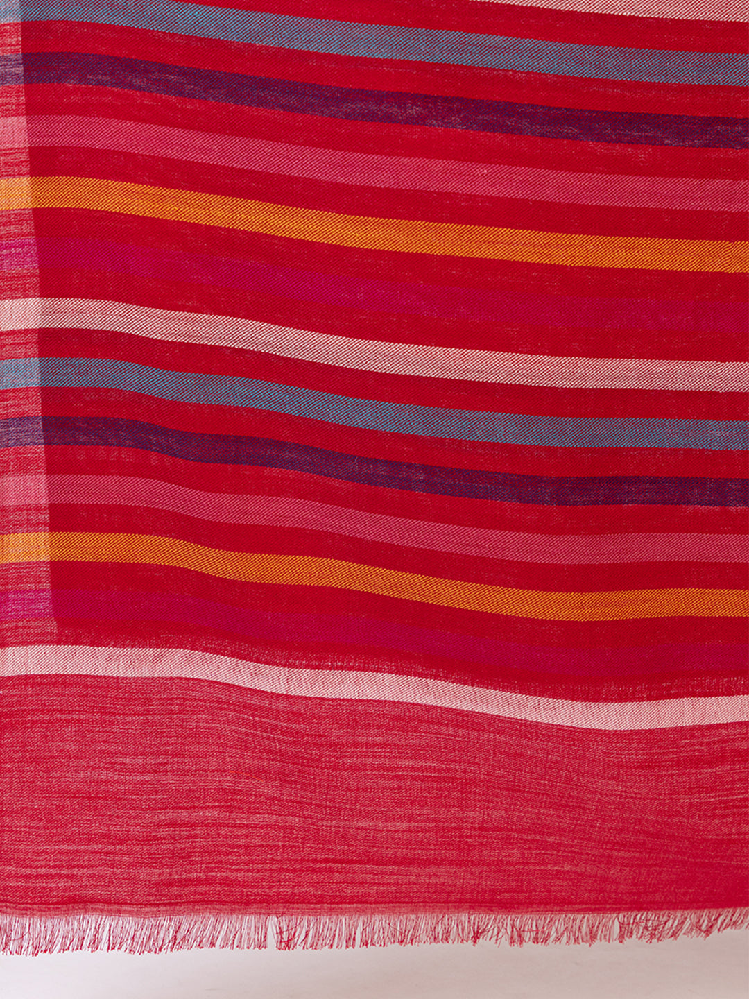 Tillaari Multicolor Striped Red Shawl