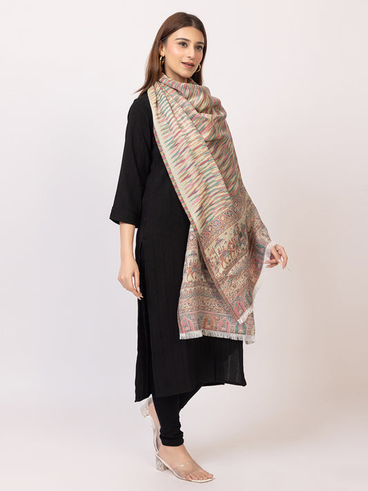 Tillaari Light Pista Royal Procession Motif Stole