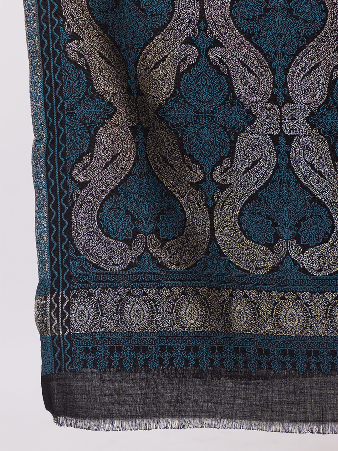 Tillaari Exquisite Shawl with Intricate Paisley Design in Zari