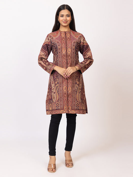 Tillaari Purple Paisley Jaal Jacket for Women