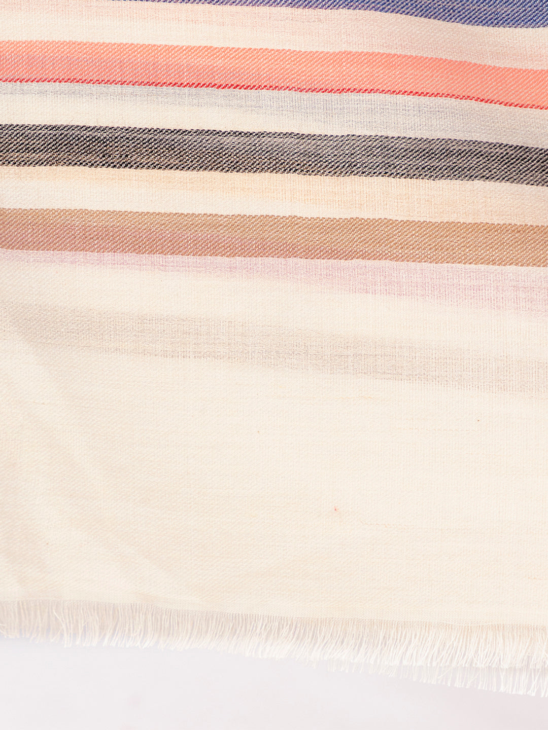 Tillaari Multicolor Striped White Shawl