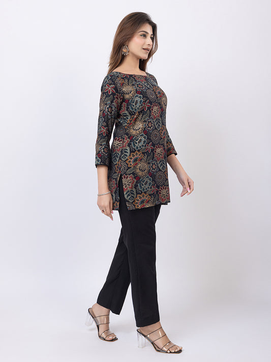 Tillaari Black Floral Printed Co-ord Set