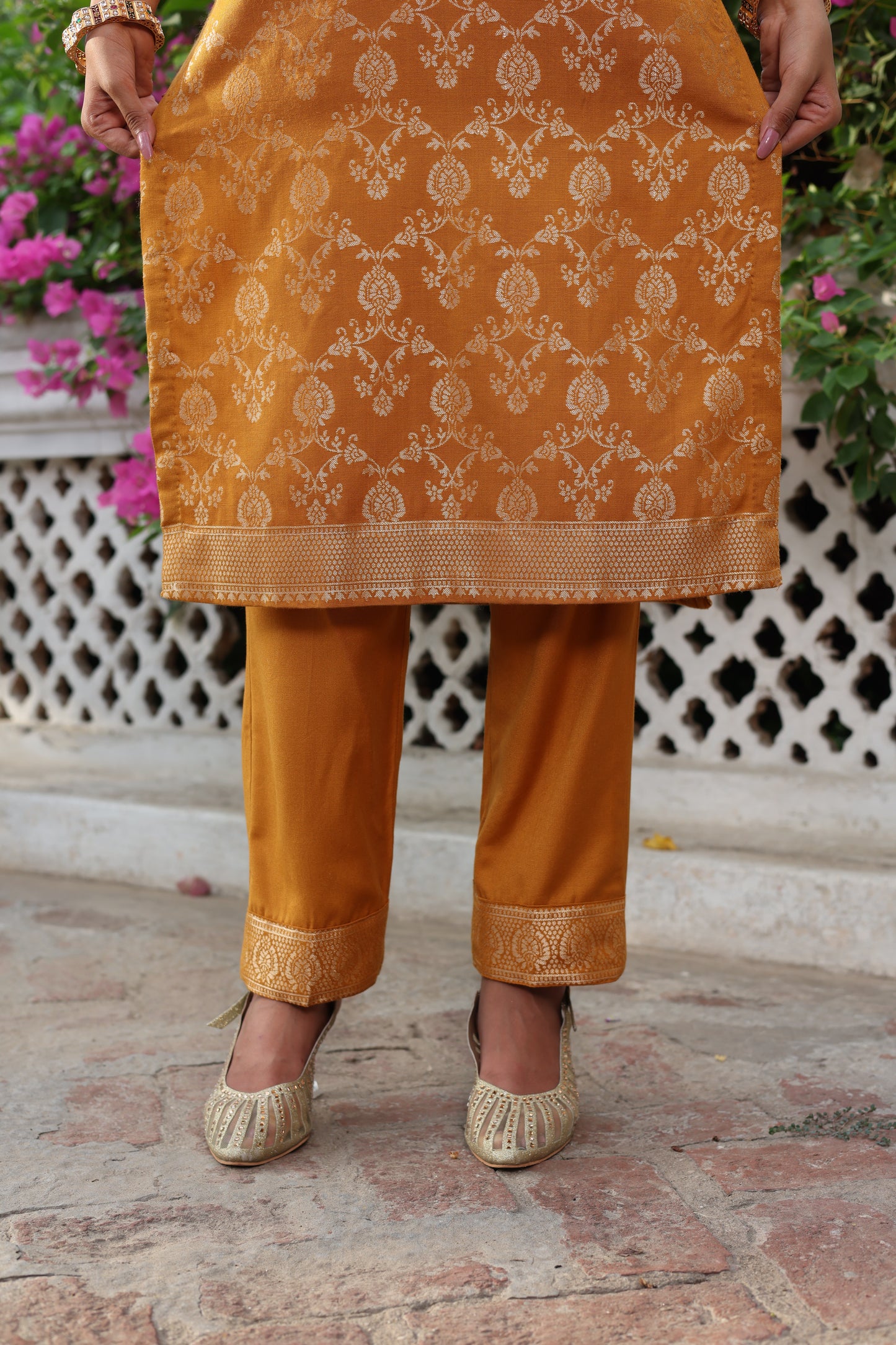 Damini Mustard Yellow Kurta Set
