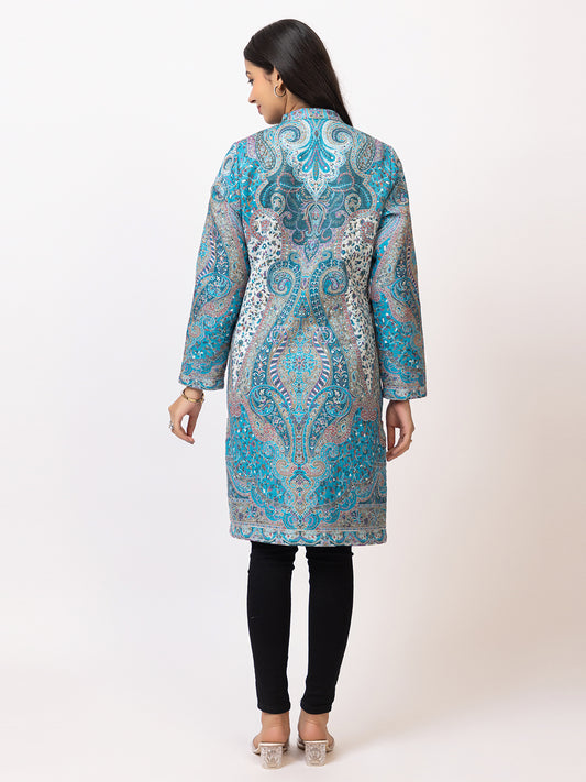 Tillaari Ferozi Paisley Jaal Woven Jacket for Women