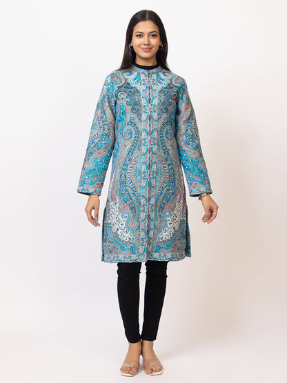 Tillaari Ferozi Paisley Jaal Woven Jacket for Women