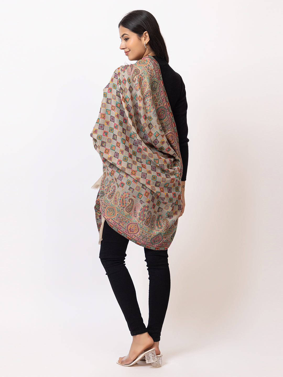Tillaari Multicolor Checkered Shawl