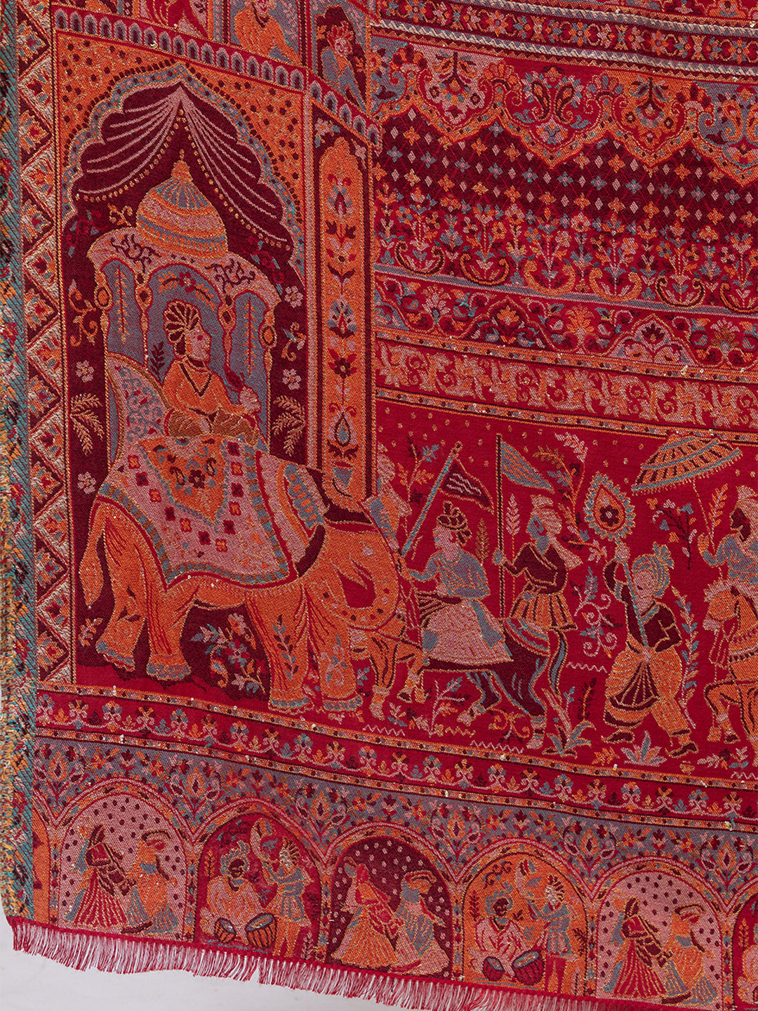 Tillaari Royal Heritage Shawl with Court Scene