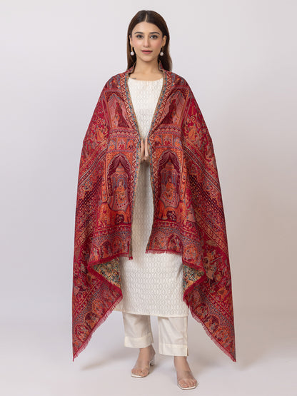 Tillaari Royal Heritage Shawl with Court Scene