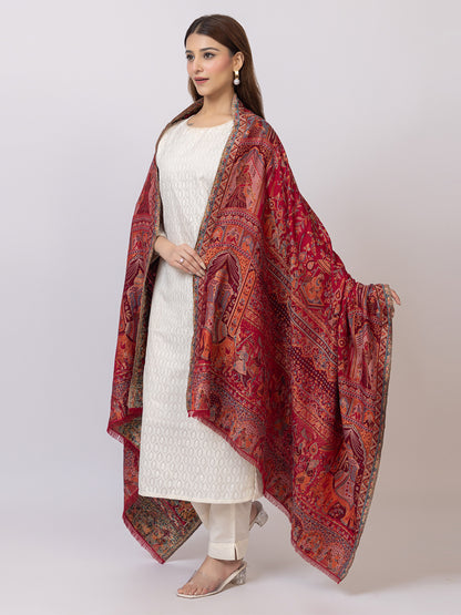 Tillaari Royal Heritage Shawl with Court Scene