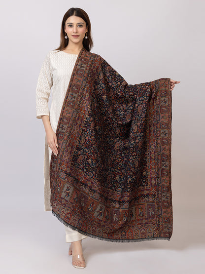 Tillaari Shawl with Floral and Dancing Motif Border