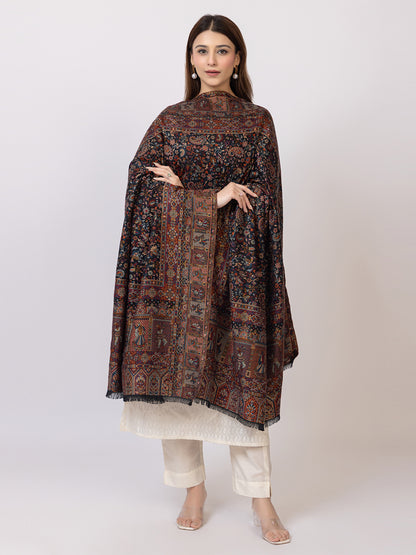 Tillaari Shawl with Floral and Dancing Motif Border