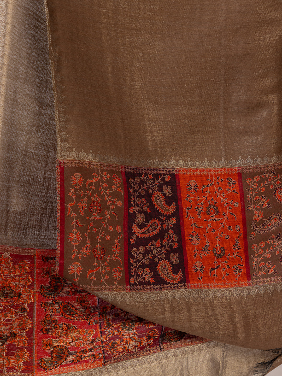 Tillari Night Blooming Navy Stole with Ethnic Border