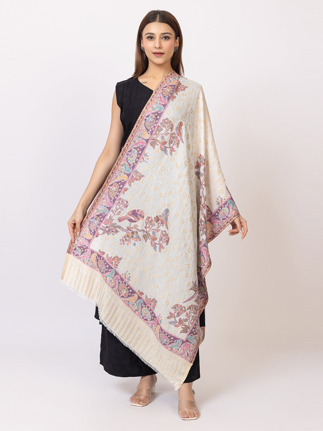 Tillaari Humming Bird and Floral Stole