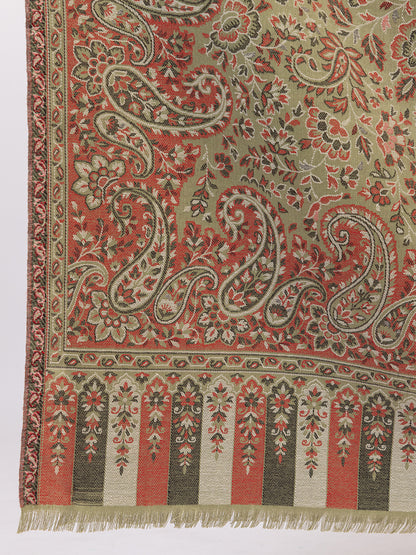 Tillaari Traditional Floral and Paisley Jaal Shawl