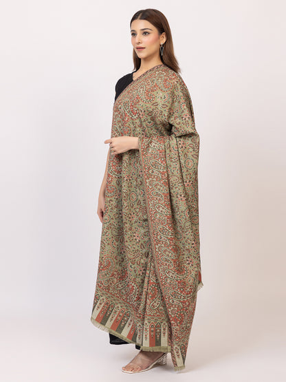 Tillaari Traditional Floral and Paisley Jaal Shawl
