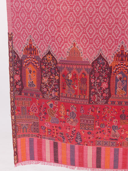 Tillaari Ethnic Stole with Palace and Royal Court Motifs