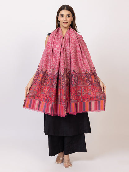 Tillaari Ethnic Stole with Palace and Royal Court Motifs