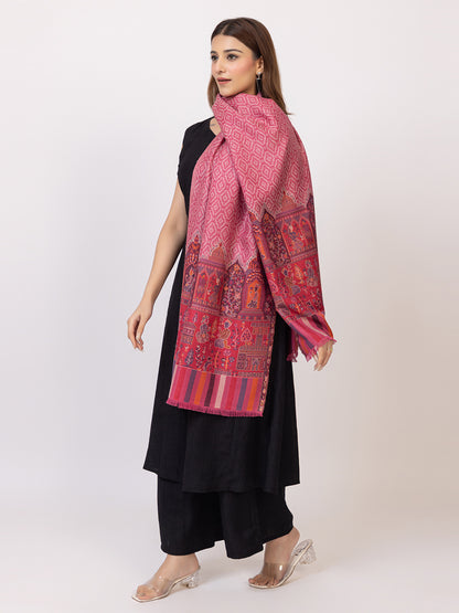 Tillaari Ethnic Stole with Palace and Royal Court Motifs
