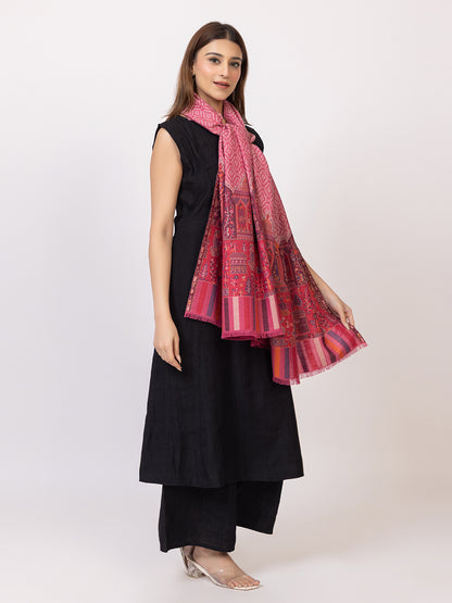 Tillaari Ethnic Stole with Palace and Royal Court Motifs