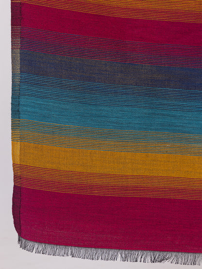 Tillaari Dark Multicolor Striped Shawl
