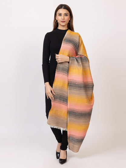 Tillaari Pastel Multicolor Striped Shawl