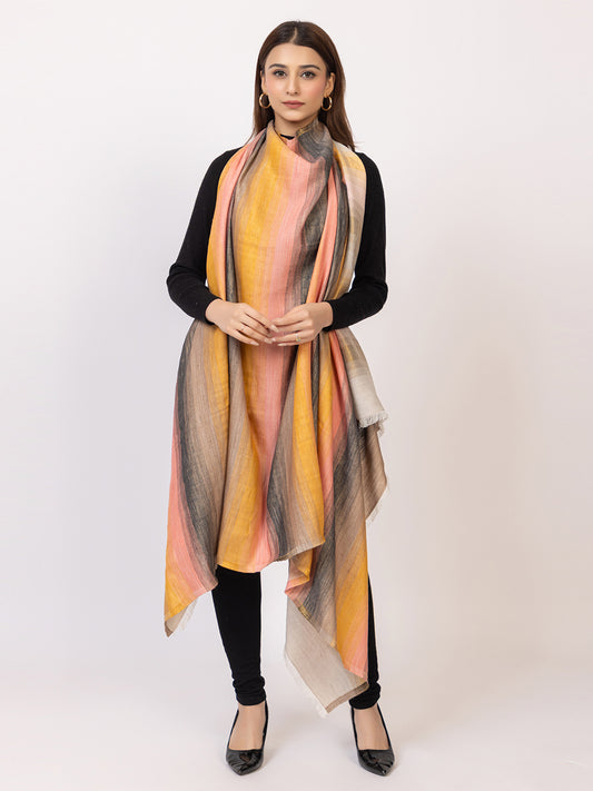 Tillaari Pastel Multicolor Striped Shawl