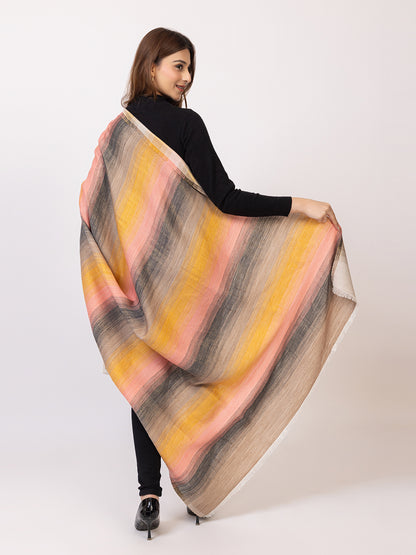 Tillaari Pastel Multicolor Striped Shawl