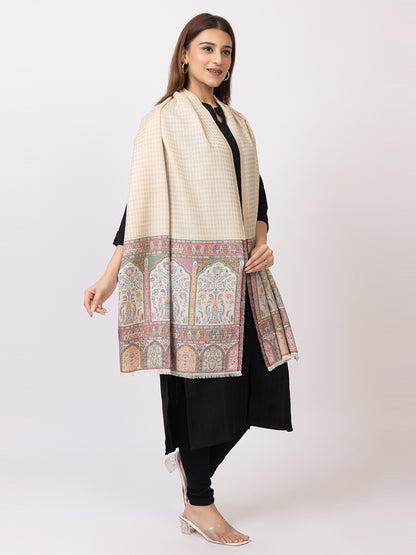 Tillaari Multicolour Architectural Border Design Stole