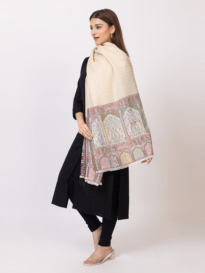 Tillaari Multicolour Architectural Border Design Stole