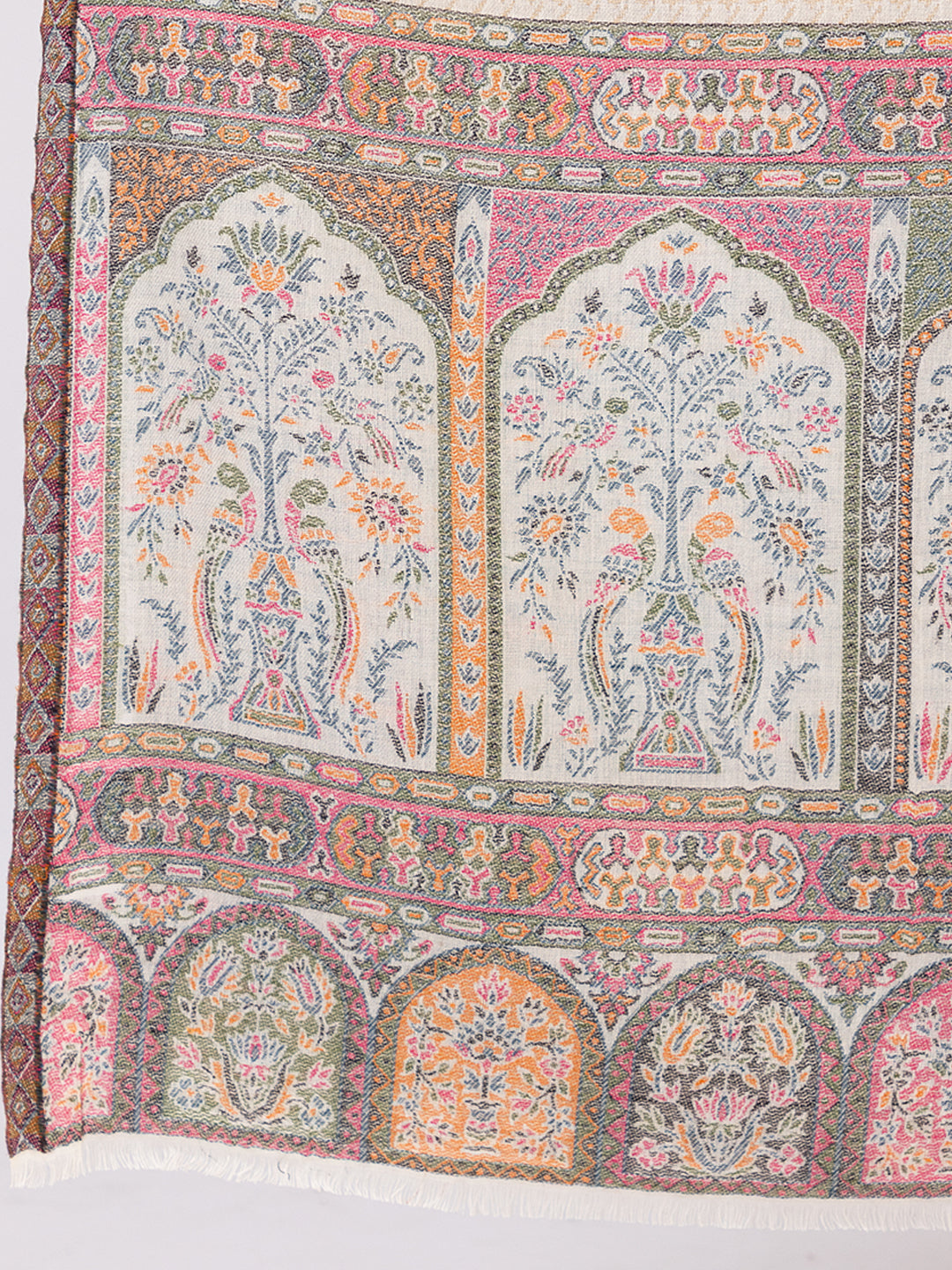 Tillaari Multicolour Architectural Border Design Stole