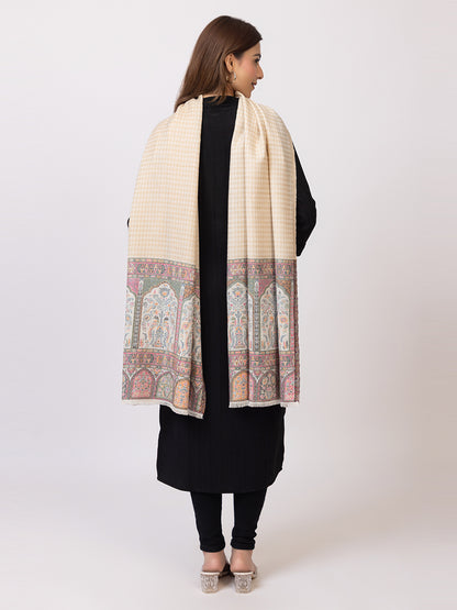 Tillaari Multicolour Architectural Border Design Stole