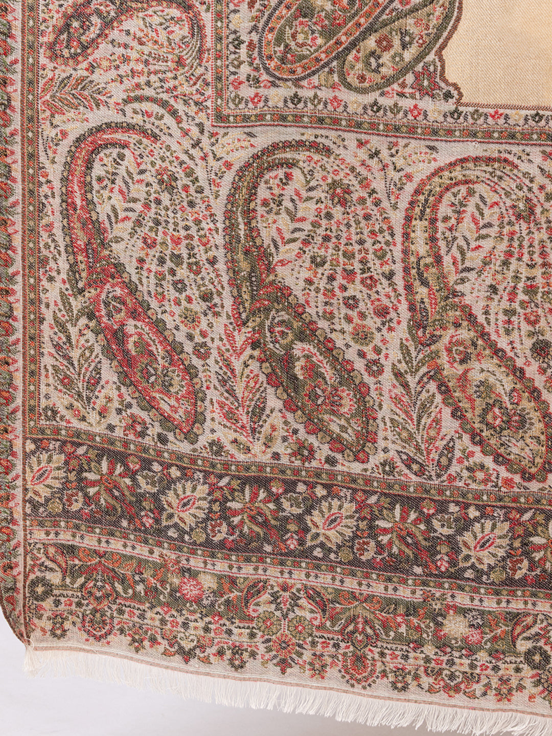 Tillaari Mettalic Shawl with Intricate Paisley and Floral Zari Base