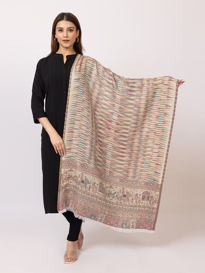 Tillaari Light Pista  Royal Procession Motif Stole