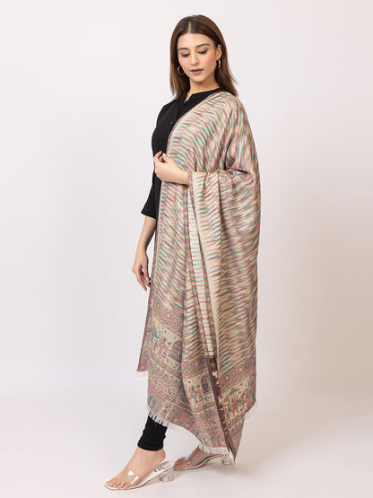 Tillaari Light Pista  Royal Procession Motif Stole