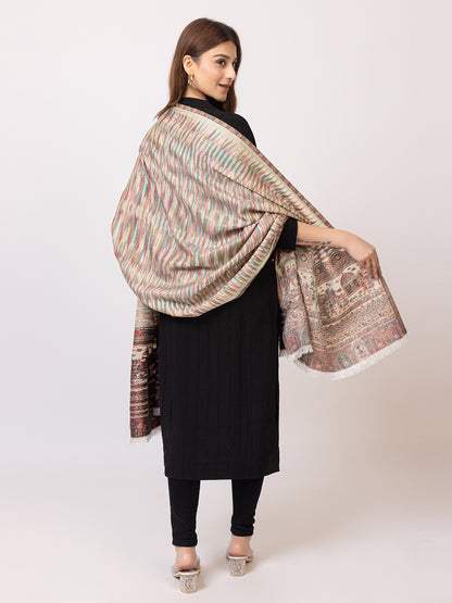 Tillaari Light Pista  Royal Procession Motif Stole