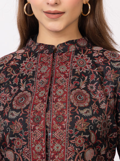Tillaari Sunflower and Tulip Woven Jacket for Women