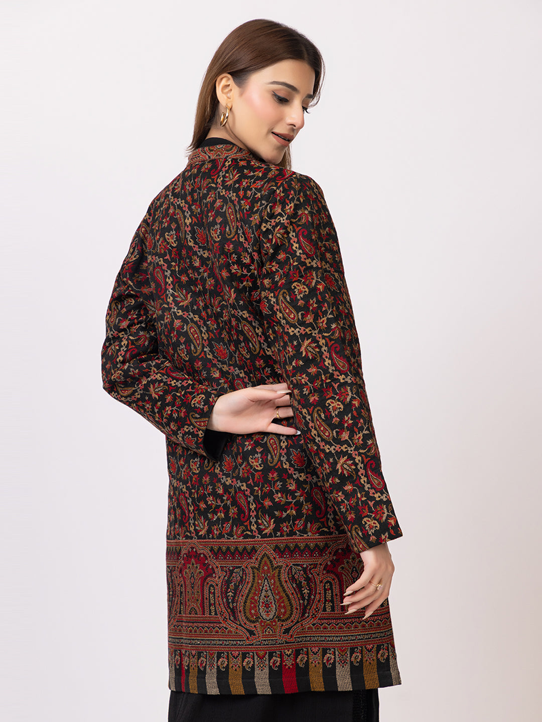Tillaari Paisley Jaal and Border Jacket for Women