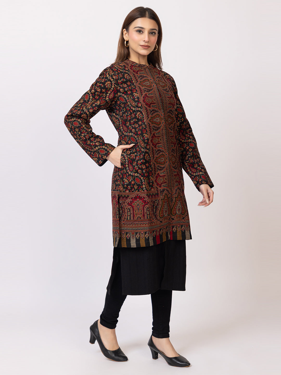 Tillaari Paisley Jaal and Border Jacket for Women