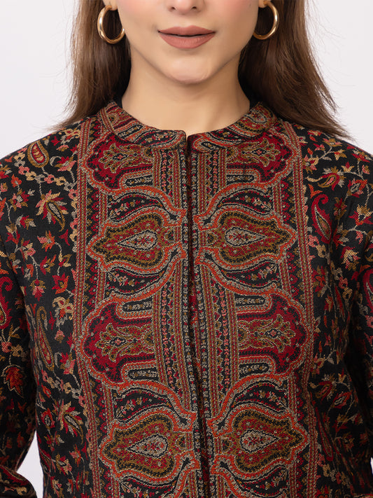Tillaari Paisley Jaal and Border Jacket for Women