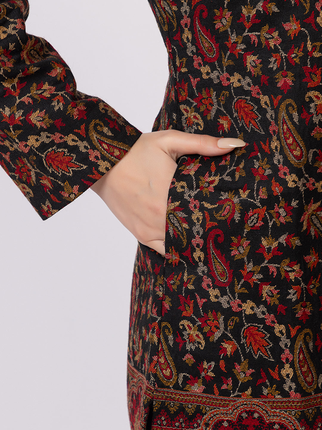 Tillaari Paisley Jaal and Border Jacket for Women