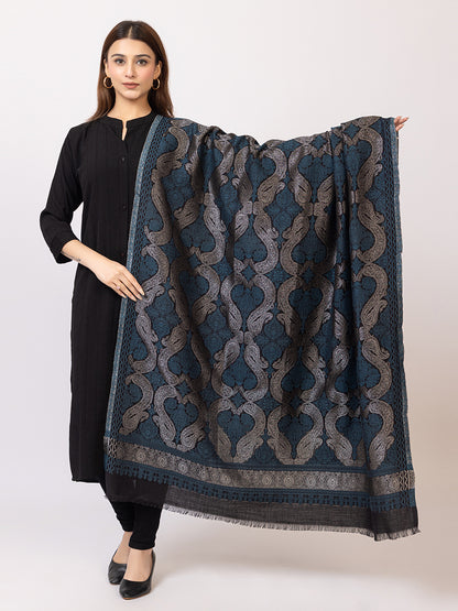 Tillaari Exquisite Shawl with Intricate Paisley Design in Zari