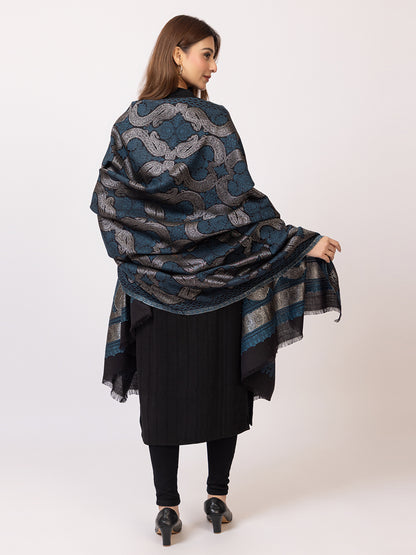 Tillaari Exquisite Shawl with Intricate Paisley Design in Zari