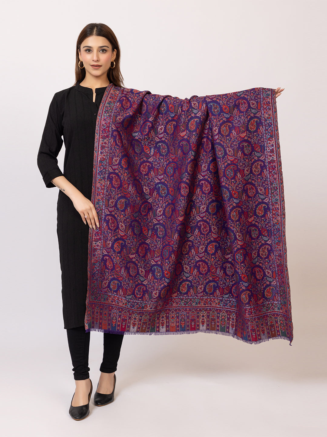 Tillaari Elegant Shawl with Paisley and Floral Jaal