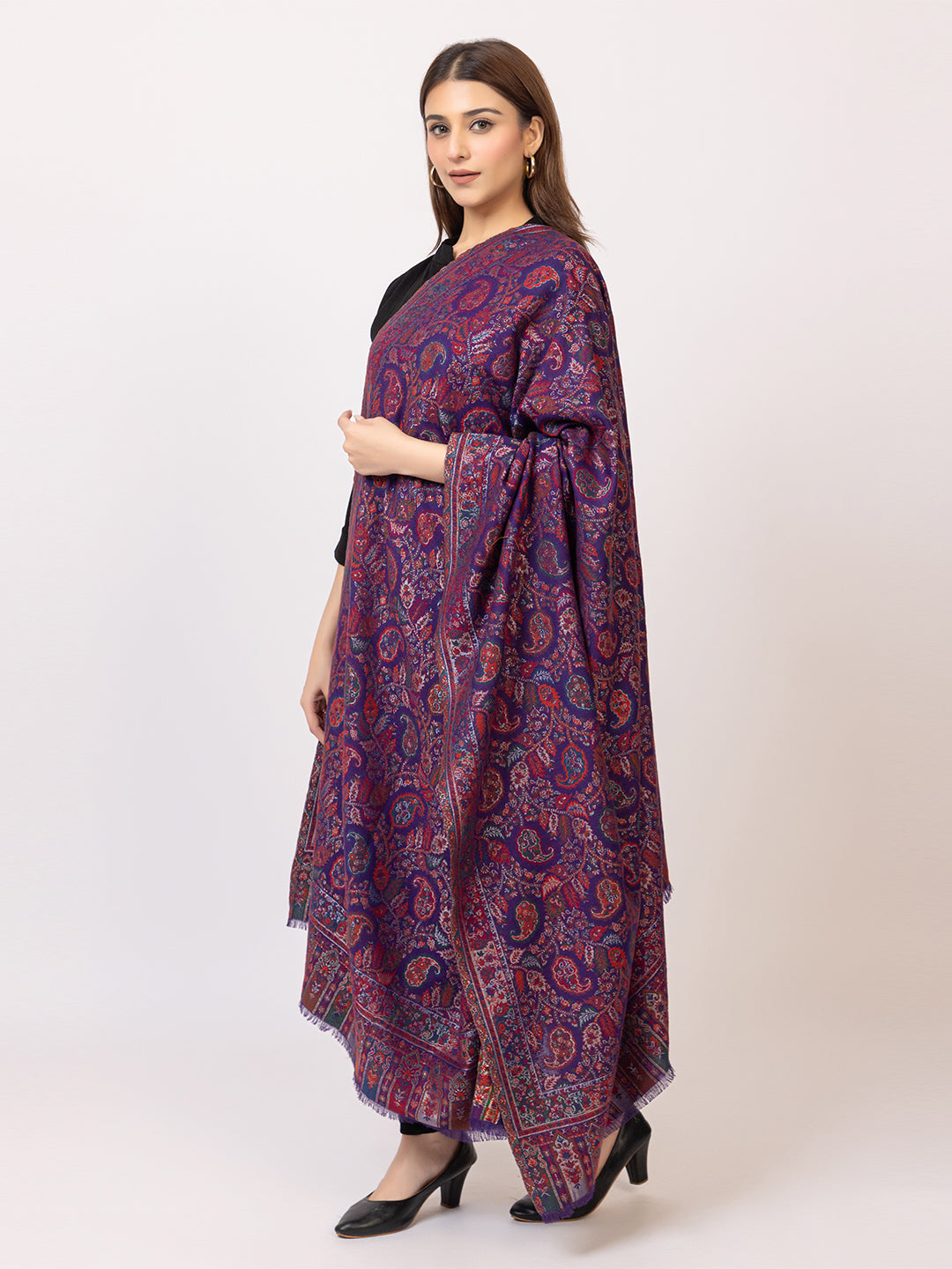 Tillaari Elegant Shawl with Paisley and Floral Jaal