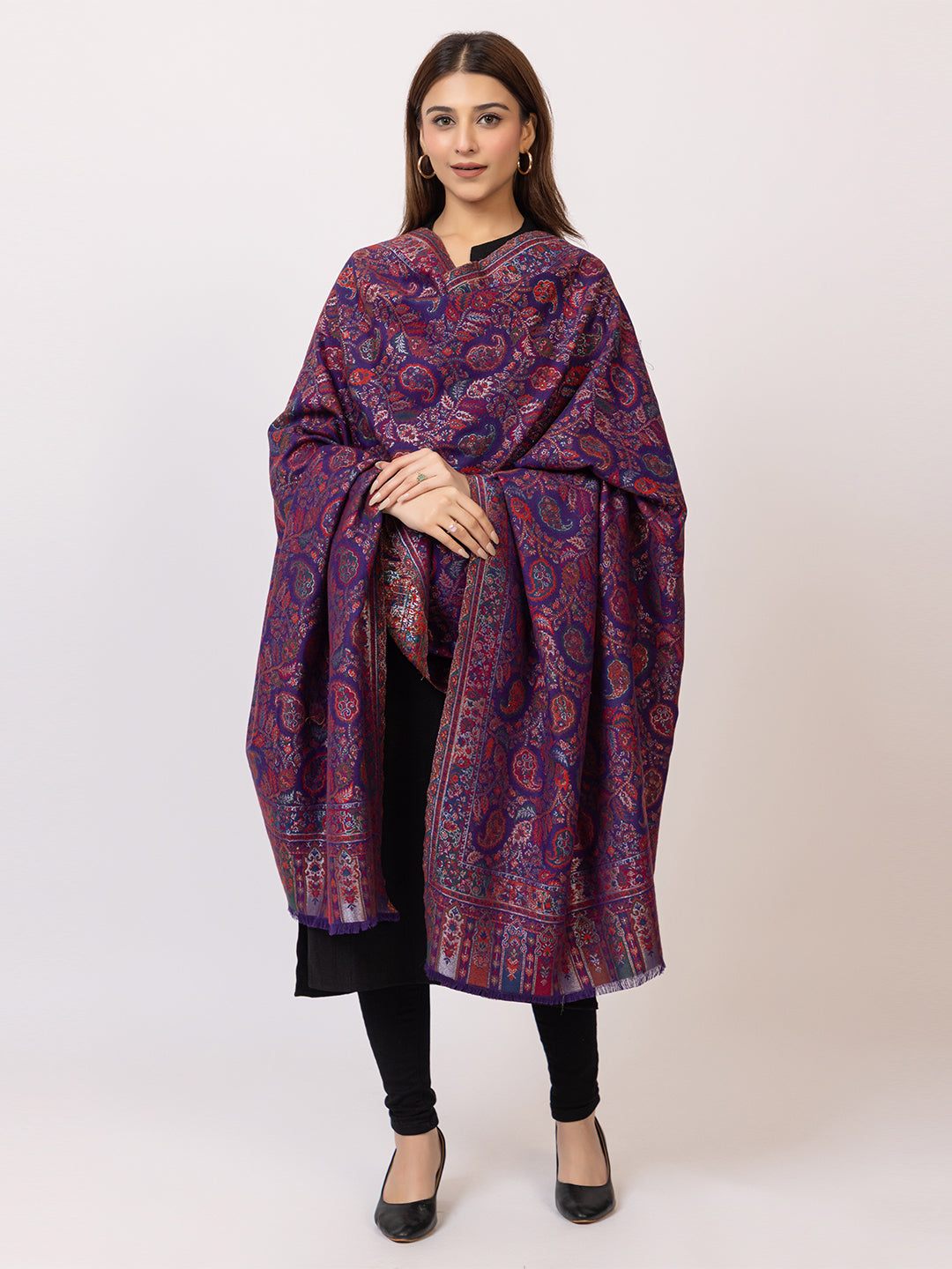 Tillaari Elegant Shawl with Paisley and Floral Jaal