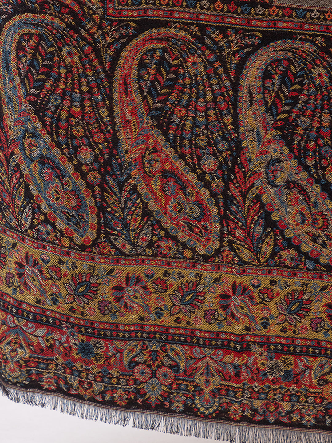 Tillaari Mettalic Shawl with Intricate Paisley and Floral Zari Base