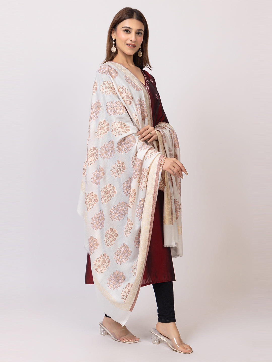 Tillaari Shawl with Traditional Floral Buta