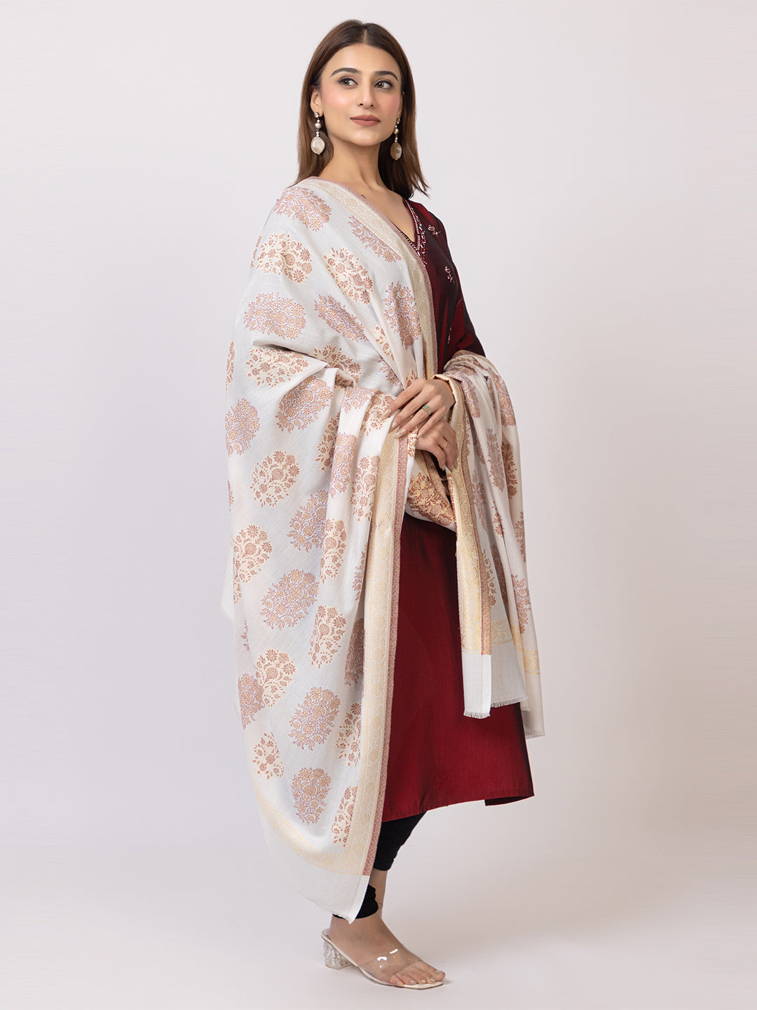Tillaari Shawl with Traditional Floral Buta